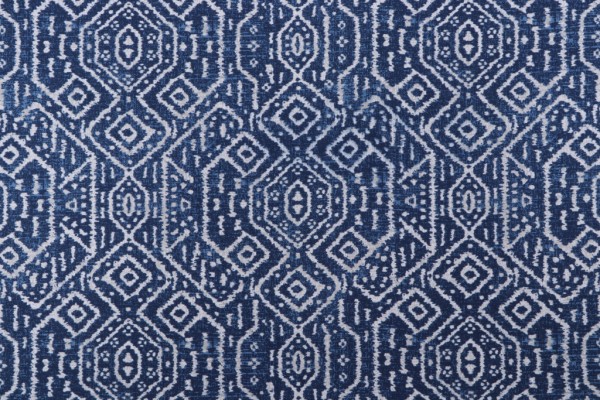 Magnolia Home Mesa Printed Cotton Drapery Fabric in Navy 