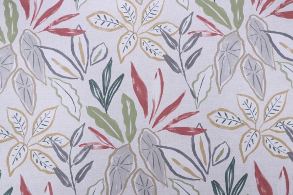 Magnolia Home Leaves Printed Cotton Drapery Fabric in Calypso 