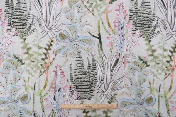 Sample of Hamilton Springwood Printed Cotton Drapery Fabric in Pastel 