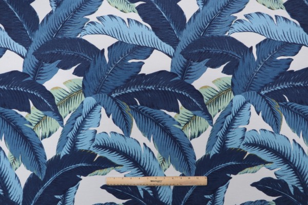 Tommy Bahama Swaying Palms Printed Polyester Outdoor Fabric in Indigo 