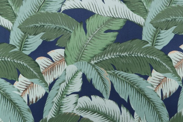Sample of Tommy Bahama Swaying Palms Printed Polyester Outdoor Fabric in Baltic 