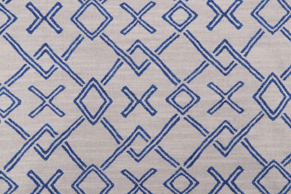 PK Lifestyles Malian Geo Printed Drapery Fabric in Lapis 