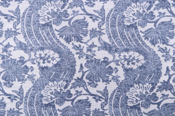 Sample of Waverly Brevard Printed Drapery Fabric in Chambray 