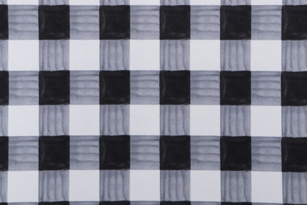 PK Lifestyles Painterly Plaid Printed Polyester Outdoor Fabric in Ebony 