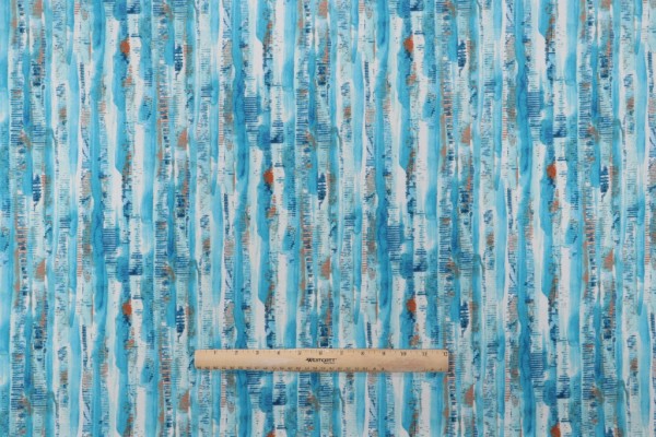 PK Lifestyles Drifting Printed Polyester Outdoor Fabric in Caribbean 