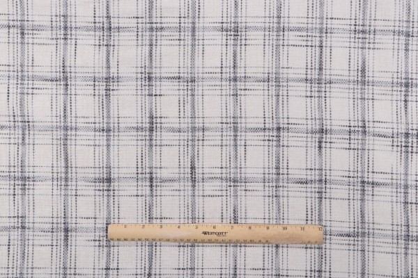 Sample of PK Lifestyles Hampton Plaid Woven Chenille Upholstery Fabric in Icicle 