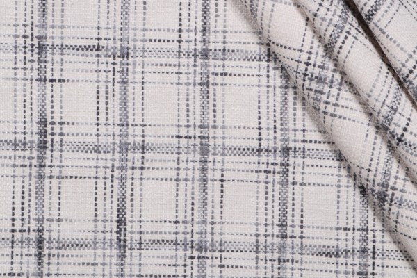 Sample of PK Lifestyles Hampton Plaid Woven Chenille Upholstery Fabric in Icicle 