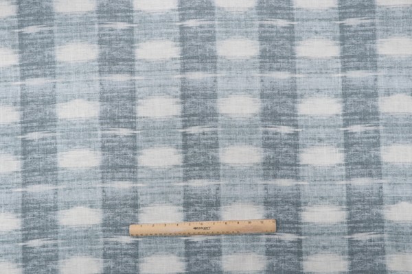 Click for PK Lifestyles Sashika Plaid Printed Linen Blend Drapery Fabric in Lagoon  PK Lifestyles Sashika Plaid Printed Linen Blend Drapery Fabric in Lagoon
