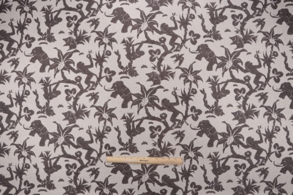 Novogratz Monkey Business Printed Drapery Fabric in Onyx 