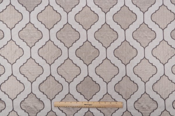 Valiant Fabrics Sonora Embroidered Drapery Fabric in Fawn 