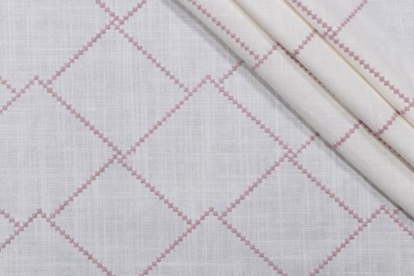 Valiant Fabrics Illuminate Embroidered Drapery Fabric in Blush 