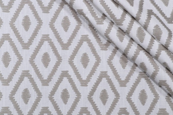 Valiant Fabrics Canyon Embroidered Drapery Fabric in Pewter 