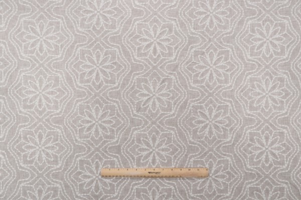 Valiant Fabrics Alpine Embroidered Drapery Fabric in Linen 