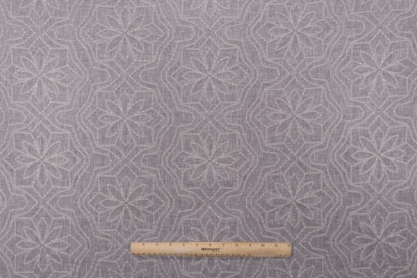 Valiant Fabrics Alpine Embroidered Drapery Fabric in Grey 