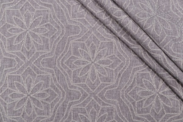 Valiant Fabrics Alpine Embroidered Drapery Fabric in Grey 
