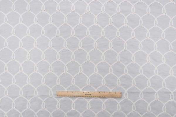 Waverly Penelope Embroidered Drapery Fabric in Cloud
