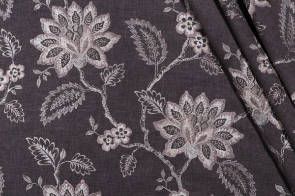 Waverly Perennial Embroidered Drapery Fabric in Porcini