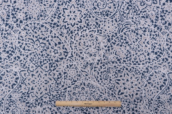 Click for 1 Yards Magnolia Home Stella Printed Cotton Drapery Fabric in Navy Magnolia Home Stella Printed Cotton Drapery Fabric in Navy