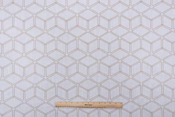 Valiant Fabrics Optic Embroidered Drapery Fabric in Natural