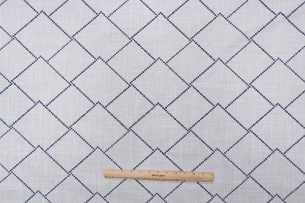 Valiant Fabrics Illuminate Embroidered Drapery Fabric in Nautic