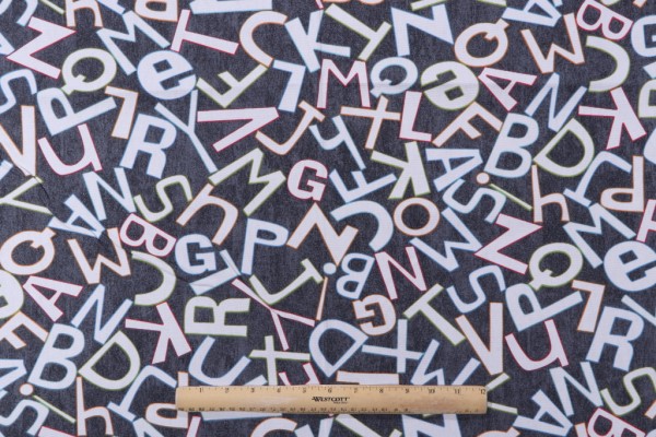 Click for 15 Yards Waverly Alphabets Printed Cotton Drapery Fabric in Noir Waverly Alphabets Printed Cotton Drapery Fabric in Noir