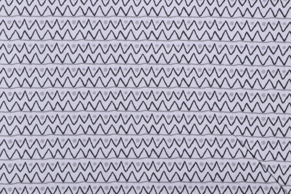 PK Lifestyles Zipper Zag Printed Cotton Drapery Fabric in Graphite
