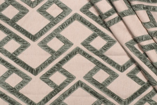 Kaufmann Accolade Embroidered Drapery Fabric in Aloe
