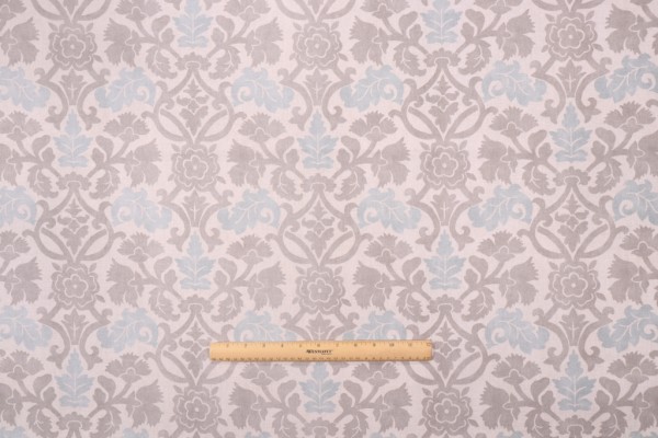 Waverly Anika Printed Cotton Drapery Fabric in Spa