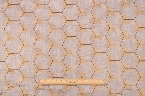 Valiant Fabrics Colony Embroidered Drapery Fabric in Ore