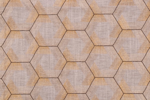 Valiant Fabrics Colony Embroidered Drapery Fabric in Ore