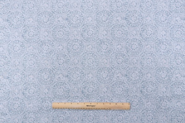 Magnolia Home Tibet II Printed Cotton Drapery Fabric in Spa