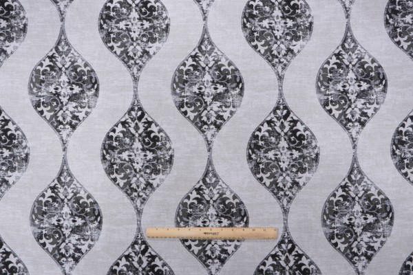 Magnolia Home Romano Printed Cotton Drapery Fabric in Pewter