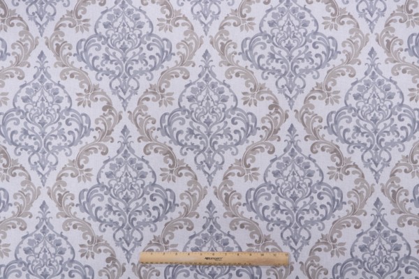 Sample of Magnolia Home Anna Printed Cotton Drapery Fabric in Pewter 