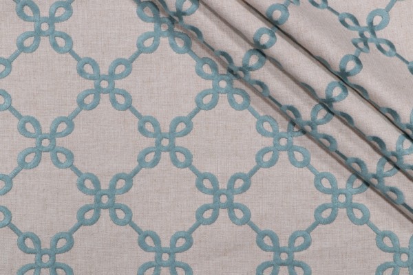 Valiant Fabrics Legacy Embroidered Drapery Fabric in Resort 