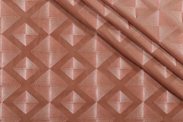 Valiant Fabrics Regent Embroidered Velvet Decorator Fabric in Blush 