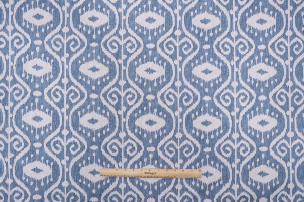 Magnolia Home Bali Printed Cotton Drapery Fabric in Yacht 
