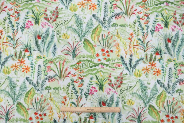 Sample of Hamilton Hillside Printed Cotton Drapery Fabric in Spring 