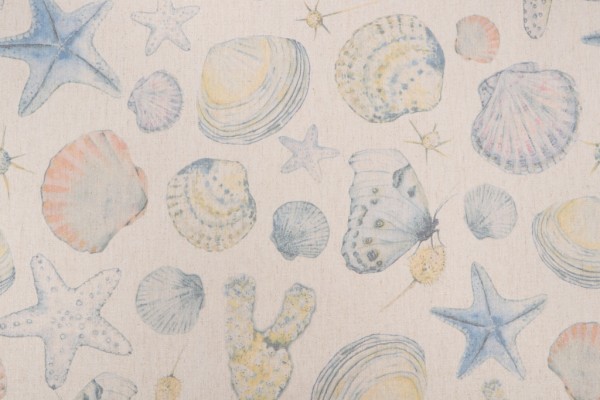 SunReal Sea Shell Printed Outdoor Fabric in Multicolor 