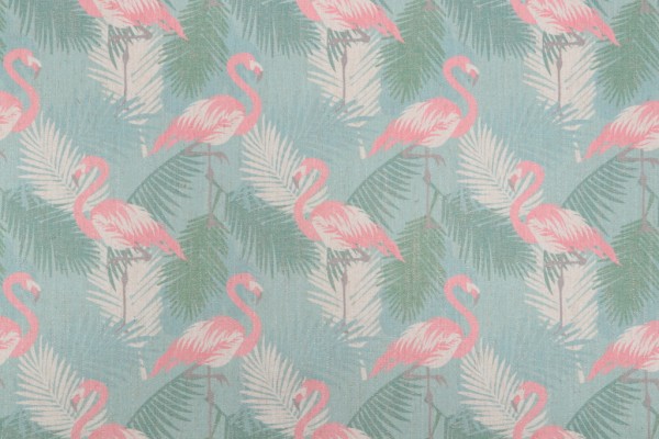 SunReal Flamingo Printed Outdoor Fabric in Pink 