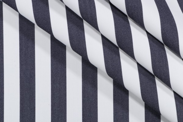 SunReal Patio Stripe Woven Solution Dyed Acrylic Outdoor Fabric in Navy 