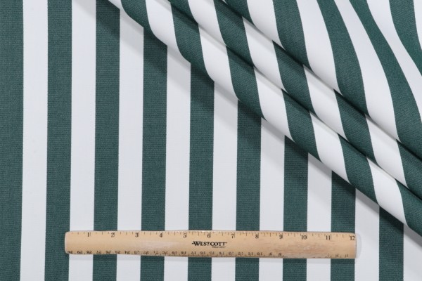 SunReal Patio Stripe Woven Solution Dyed Acrylic Outdoor Fabric in Forest Green 