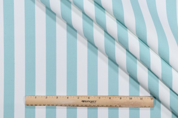 SunReal Patio Stripe Woven Solution Dyed Acrylic Outdoor Fabric in Glacier 