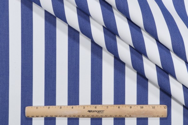 SunReal Patio Stripe Woven Solution Dyed Acrylic Outdoor Fabric in Mediterranean Blue 