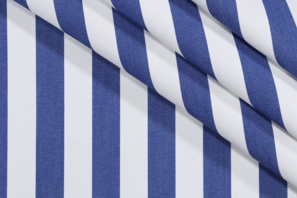 SunReal Patio Stripe Woven Solution Dyed Acrylic Outdoor Fabric in Mediterranean Blue 