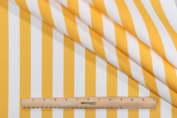 Sample of SunReal Patio Stripe Woven Solution Dyed Acrylic Outdoor Fabric in Sunshine 