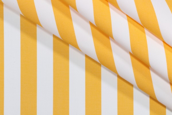 Sample of SunReal Patio Stripe Woven Solution Dyed Acrylic Outdoor Fabric in Sunshine 