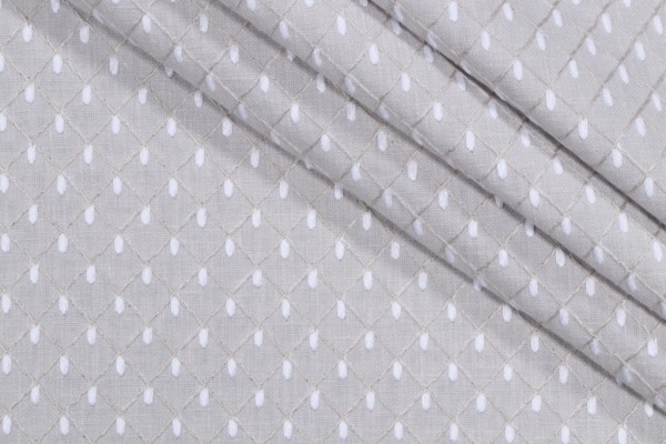 Sample of PK Lifestyles Picot Embroidered Drapery Fabric in Pebble 