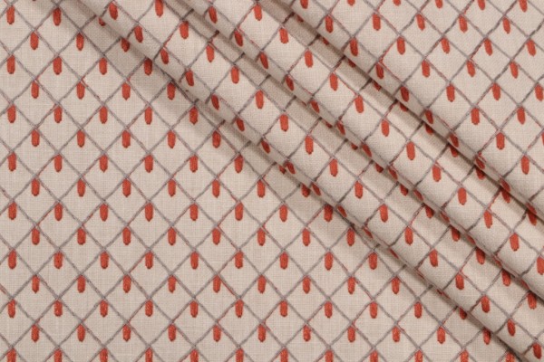 PK Lifestyles Picot Embroidered Drapery Fabric in Flame 