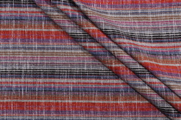PK Lifestyles Carson Stripe Woven Chenille Upholstery Fabric in Sunset 
