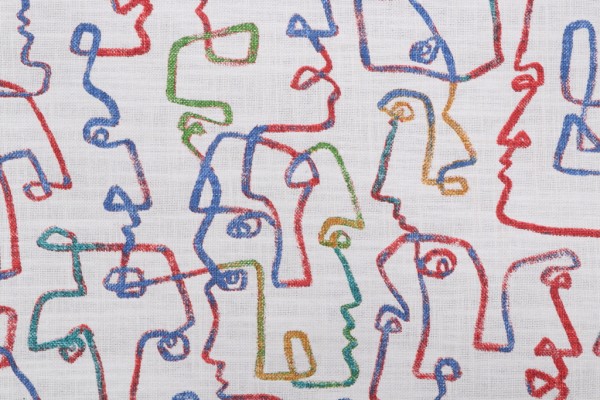 PK Lifestyles Gestures Printed Drapery Fabric in Crayon 
